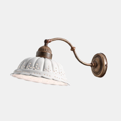 Anita Scope Brass and Ceramic Shade Wall Light