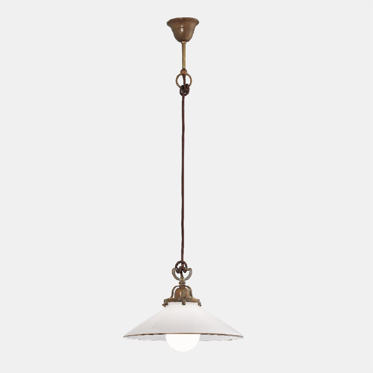 Country Field Brass and Venetian Glass Ceiling Light