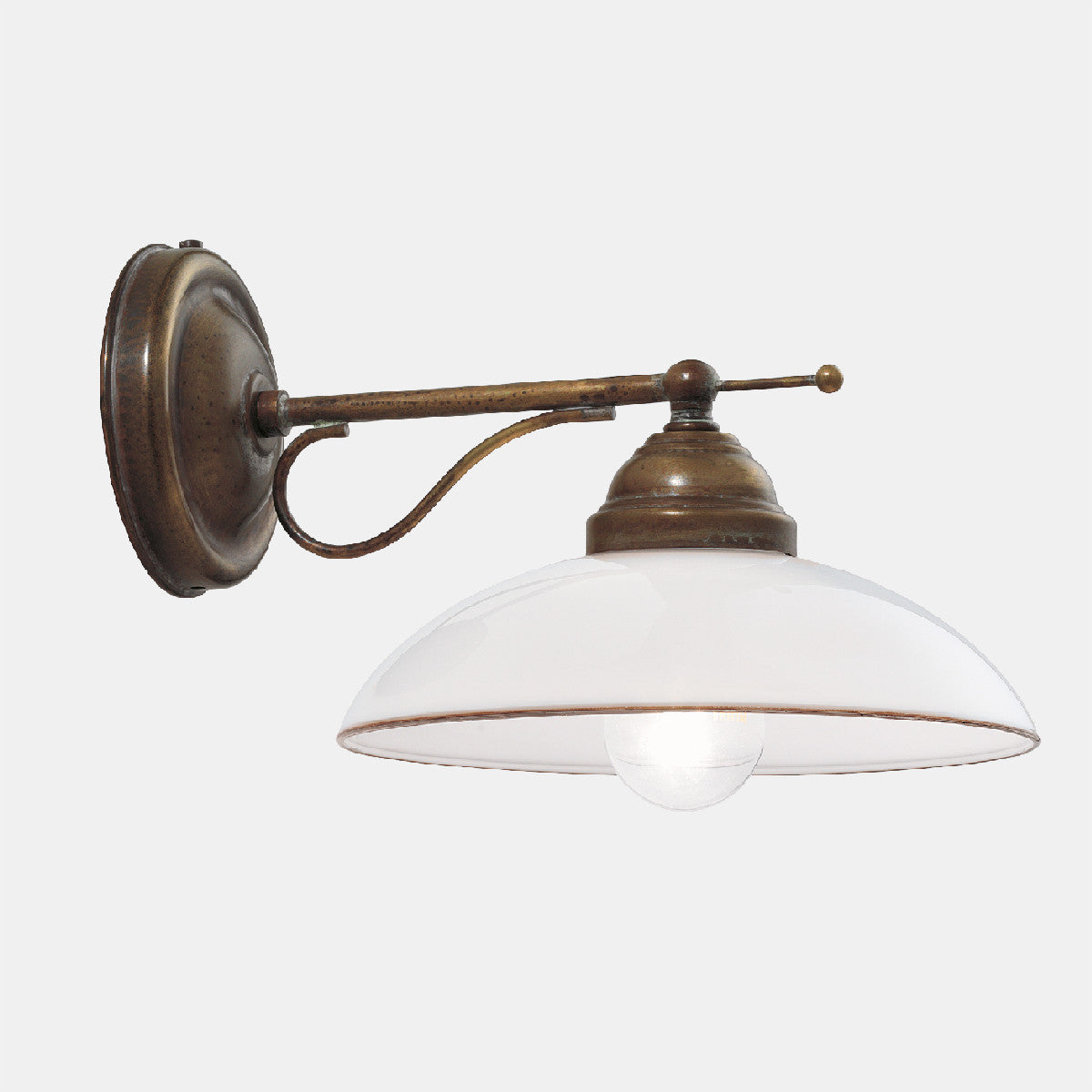 Country Pilar Brass and Venetian Glass Wall Light