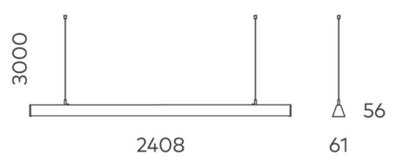 Arrow 60W Linear Light Textured Black