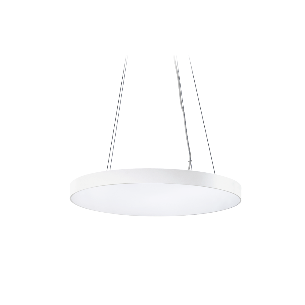 Akira Round Textured White 4000K Suspended Ceiling Light