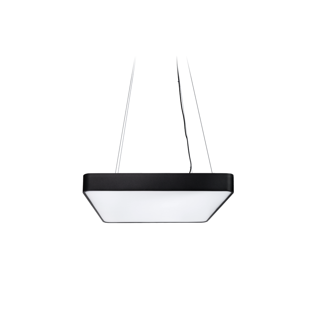 Akira Square Textured Black 3000K Suspended Ceiling Light