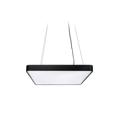 Akira Square Textured Black 3000K Suspended Ceiling Light