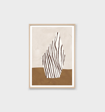 Abstract Ceramic Vase Nutmeg Framed Print