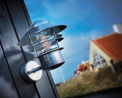 Blokhus Galvanised Steel Glass Exterior Wall Light