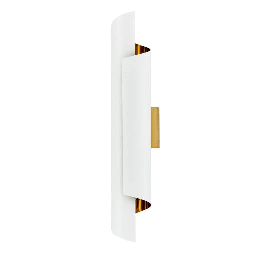 White and brass wall shop sconce