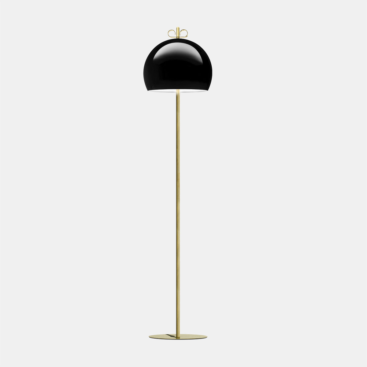 Bon Ton Curve Natural Brass/Black Floor Lamp