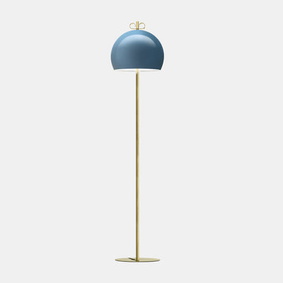 Bon Ton Curve Natural Brass/Light Blue Floor Lamp