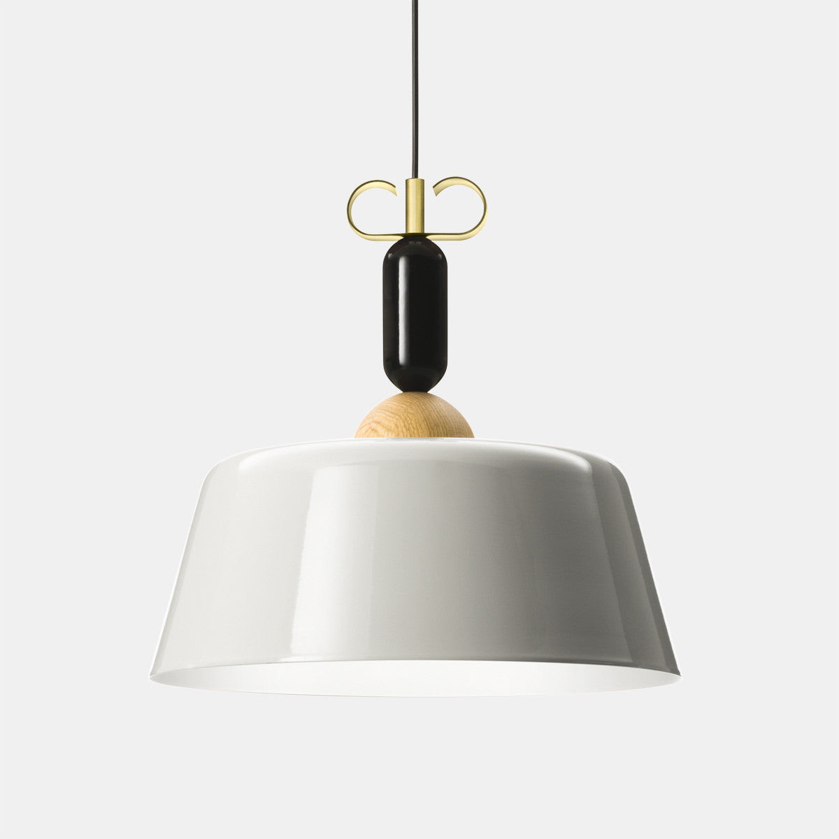 Bon Ton Rosa Brass/Grey Pendant