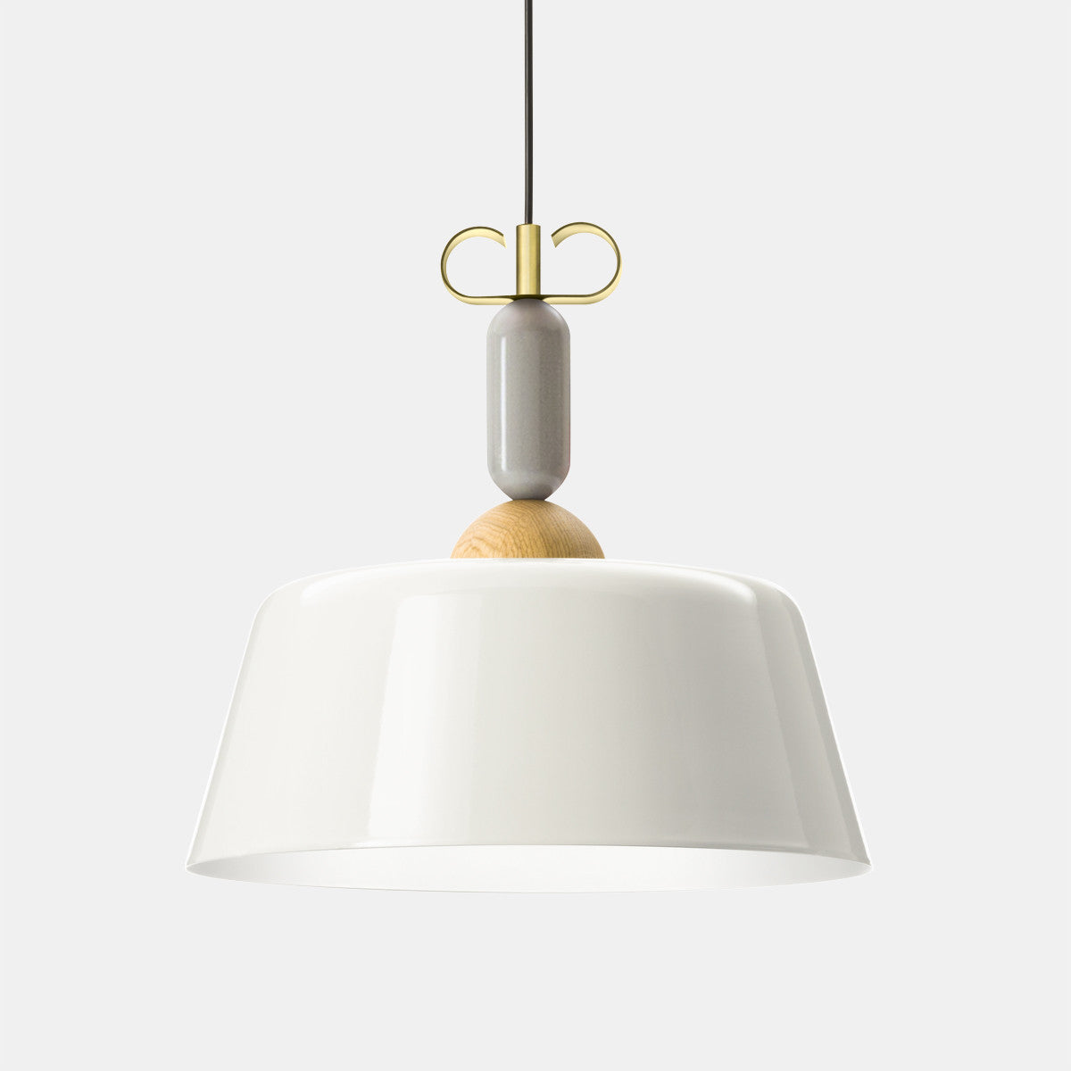 Bon Ton Rosa Brass/White Pendant