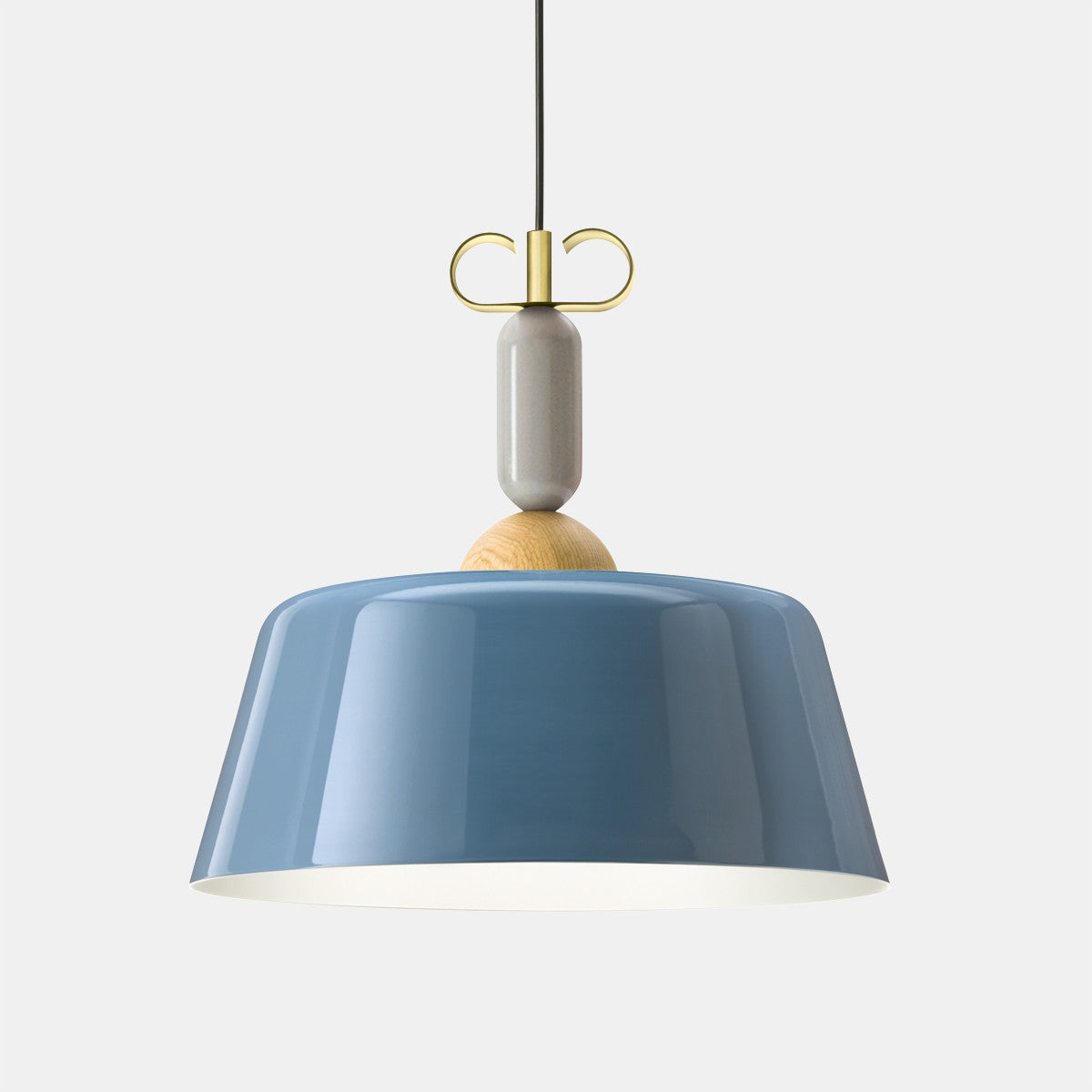 Bon Ton Rosa Brass/Light Blue Pendant