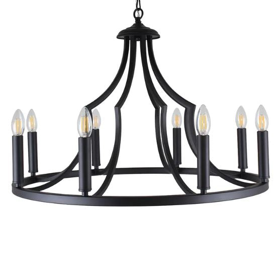 Throne Black 8 Light Pendant