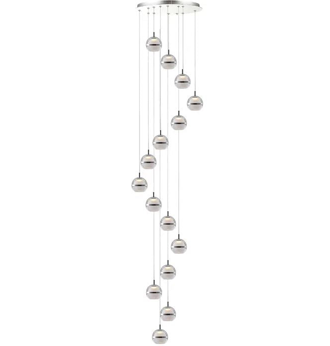 Sphere Chrome 5000K LED 15 Light Pendant