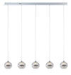 Sphere Chrome 5000K LED 5 Light Bar Pendant