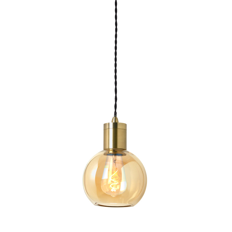 Sphere Glass Brass Pendant