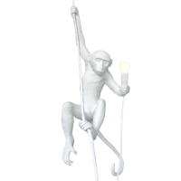 White Monkey Lamp with Rope